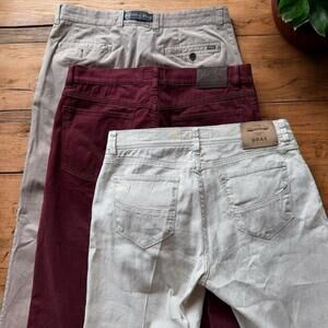 Lot - 3 Brax Feel Good Pants Men 34 X 31 Straight Leg Casual Work Formal Pockets